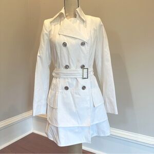 Calvin Klein white Double-Breasted Trench Coat - Size S